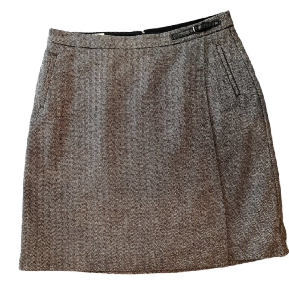Eddie Bauer women's size 12 tweed faux wrap skirt vintage